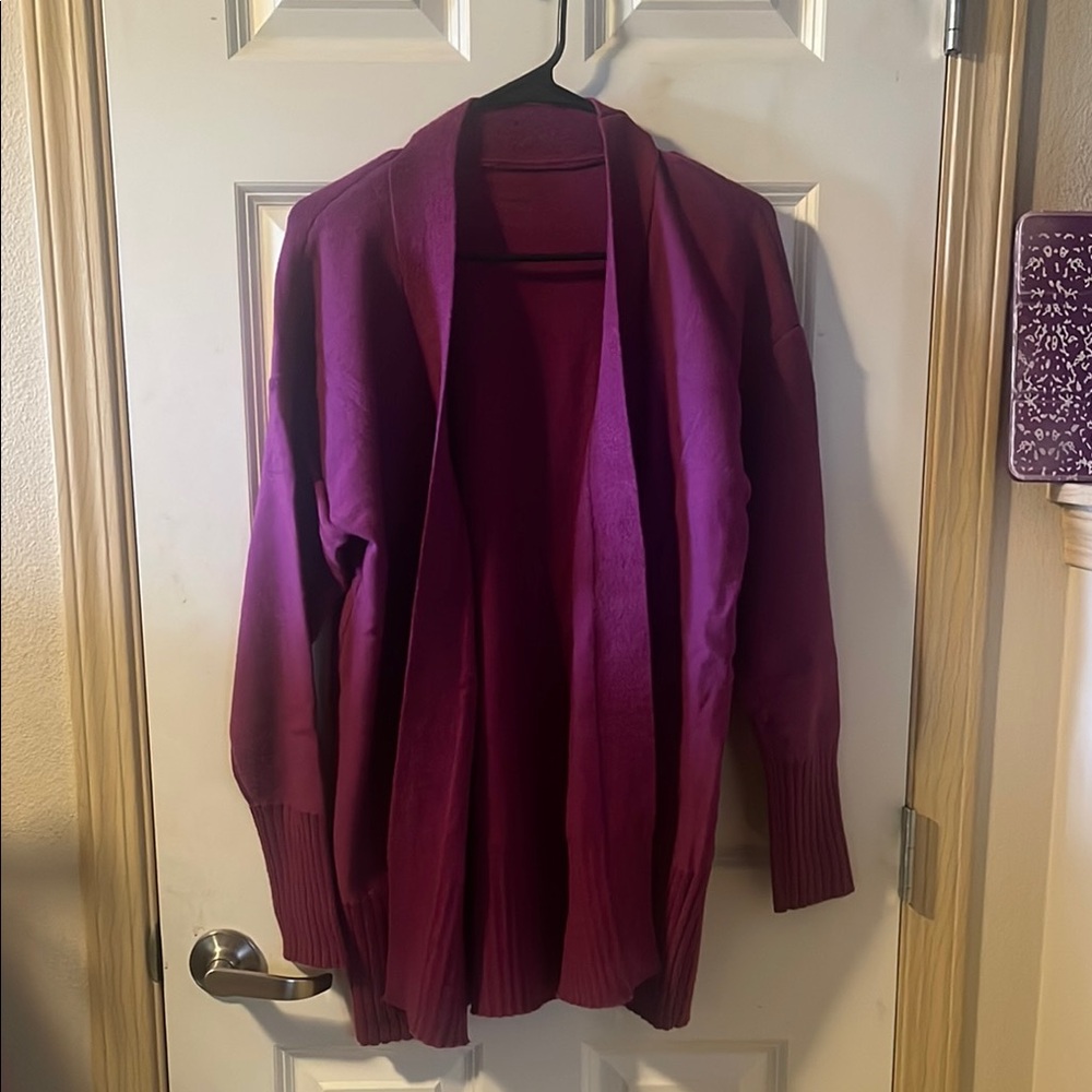 Purple Open Front Cardigan